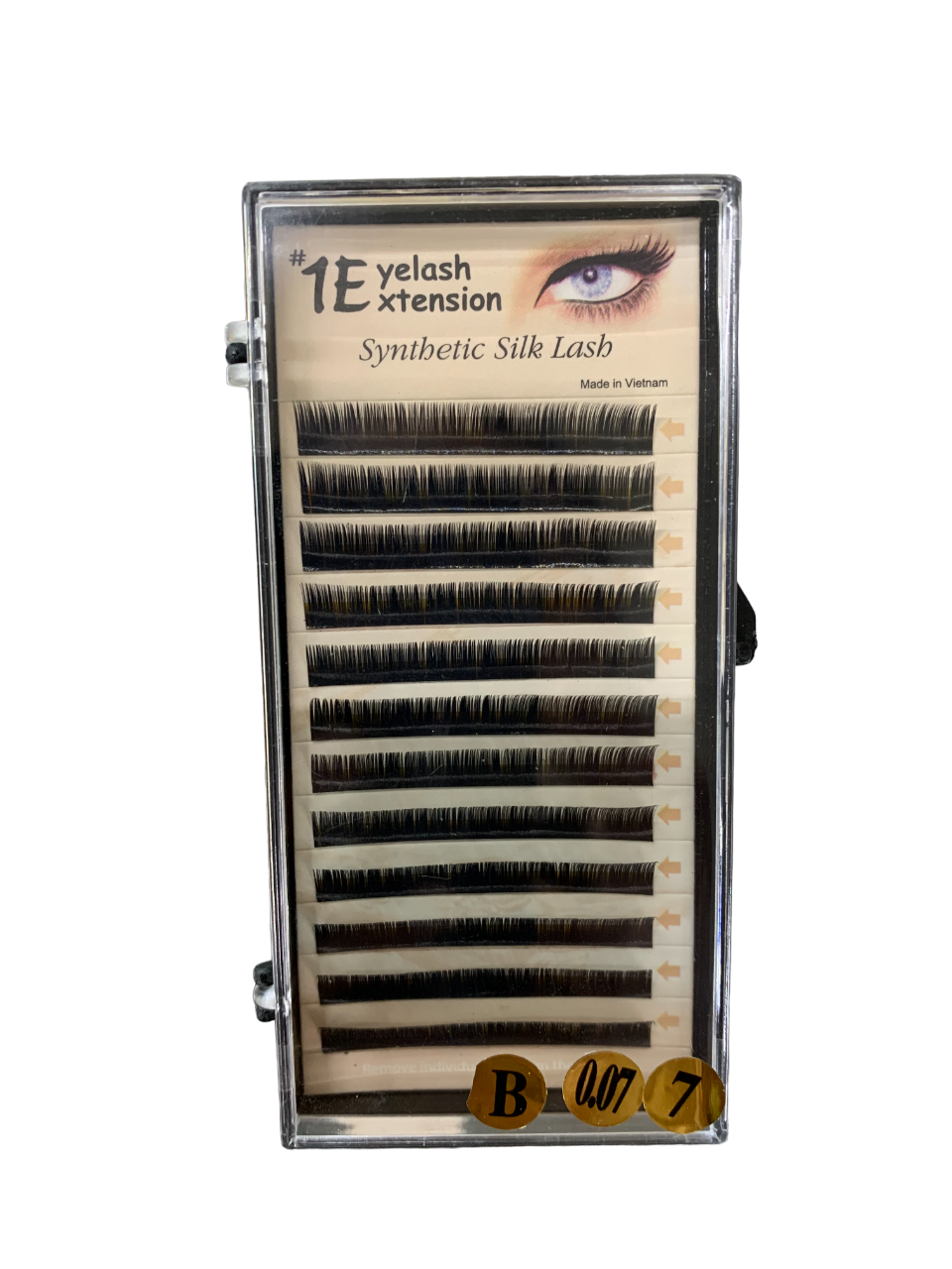 1E Eyelash Extension Synthetic Silk Lash B-0.07-07